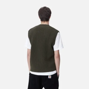 Shop Carhartt WIP Marlon Vest Sweater Office Green