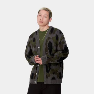 Hot Carhartt WIP Merton Cardigan Camo Duck Jacquard, Grey