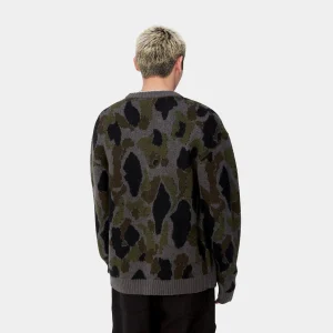 Hot Carhartt WIP Merton Cardigan Camo Duck Jacquard, Grey