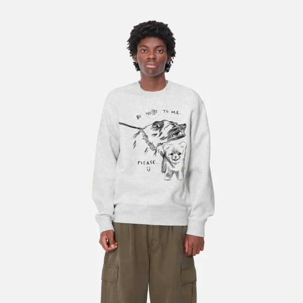 Cheap Carhartt WIP Pepe Be Nice Sweat Ash Heather / Black