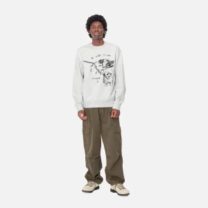 Cheap Carhartt WIP Pepe Be Nice Sweat Ash Heather / Black