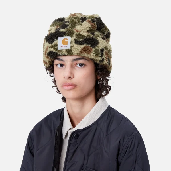 New Carhartt WIP Prentis Beanie Camo Duck Jacquard, Green