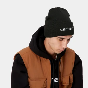 Fashion Carhartt WIP Script Beanie Black / White