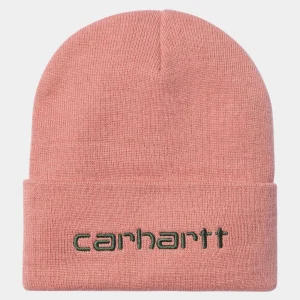 Cheap Carhartt WIP Script Beanie Dusty Rose / Sycamore Tree