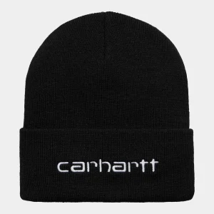 Fashion Carhartt WIP Script Beanie Black / White