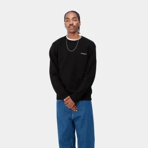 Online Carhartt WIP Script Embroidery Sweat Black / White