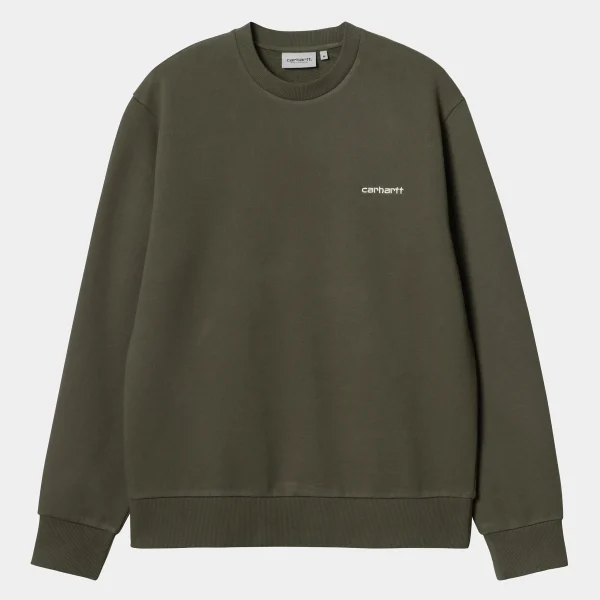 Cheap Carhartt WIP Script Embroidery Sweat Cypress / White