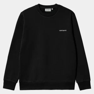 Clearance Carhartt WIP Script Embroidery Sweat Black / White