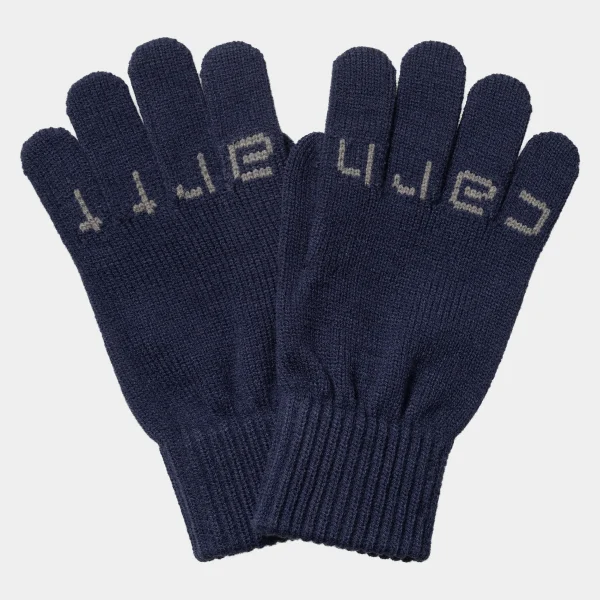 Sale Carhartt WIP Script Gloves Aura / Misty Grey