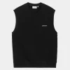 Best Carhartt WIP Script V-Neck Vest Sweatshirt Black / White