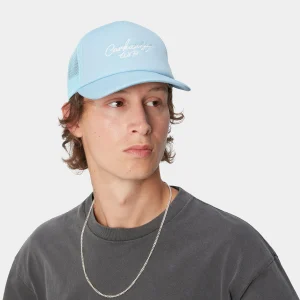 Hot Carhartt WIP Signature Trucker Cap Misty Sky / White