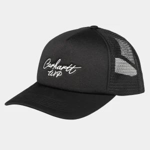 New Carhartt WIP Signature Trucker Cap Black / White