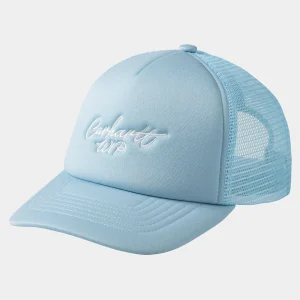 Hot Carhartt WIP Signature Trucker Cap Misty Sky / White