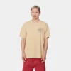 New Carhartt WIP S/S Ablaze T-Shirt Cornsilk / Air Force Blue