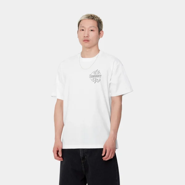 Discount Carhartt WIP S/S Ablaze T-Shirt White / Black