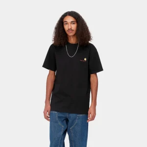 Sale Carhartt WIP S/S American Script T-Shirt Black