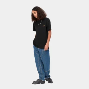 Sale Carhartt WIP S/S American Script T-Shirt Black