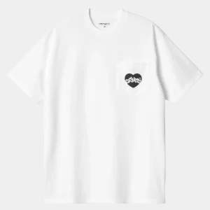 Sale Carhartt WIP S/S Amour Pocket T-Shirt White / Black