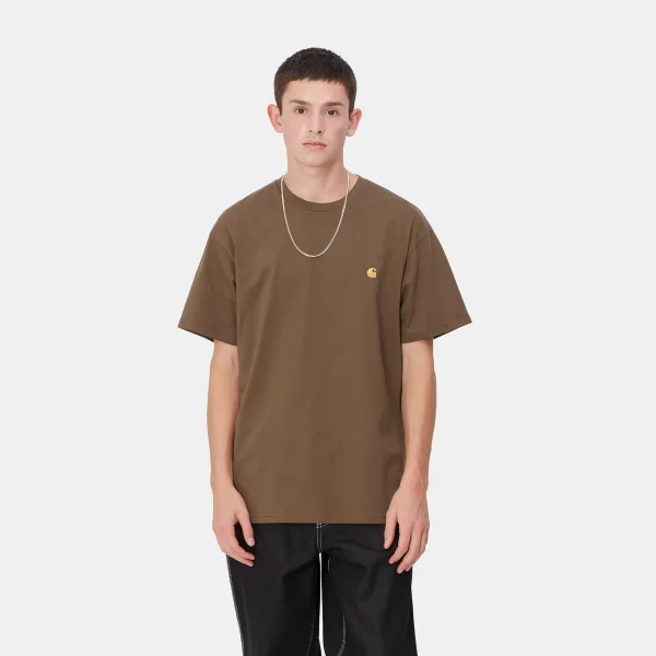 Best Sale Carhartt WIP S/S Chase T-Shirt Chocolate / Gold