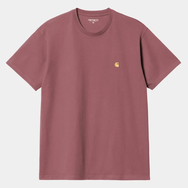 Online Carhartt WIP S/S Chase T-Shirt Dusty Fuchsia / Gold