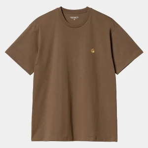 Best Sale Carhartt WIP S/S Chase T-Shirt Chocolate / Gold