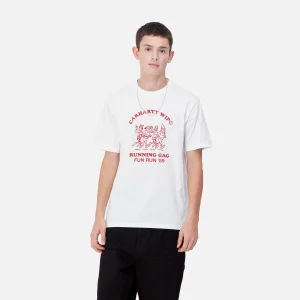 Sale Carhartt WIP S/S Fun Run T-Shirt White / Red