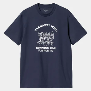 Fashion Carhartt WIP S/S Fun Run T-Shirt Air Force Blue / White