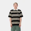 Shop Carhartt WIP S/S Gaines Rugby Shirt Gaines Stripe, Black