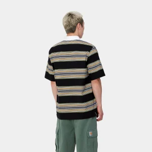 Shop Carhartt WIP S/S Gaines Rugby Shirt Gaines Stripe, Black