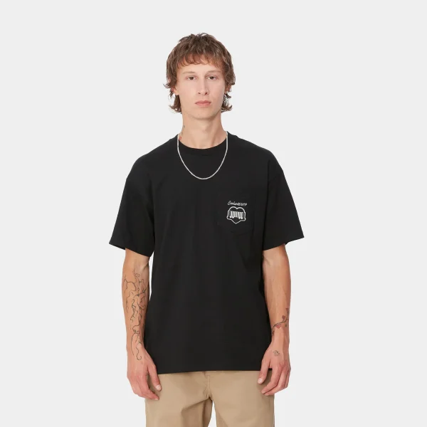 Best Carhartt WIP S/S Heart Train Pocket T-Shirt Black