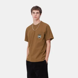 Sale Carhartt WIP S/S Heart Train Pocket T-Shirt Hamilton Brown