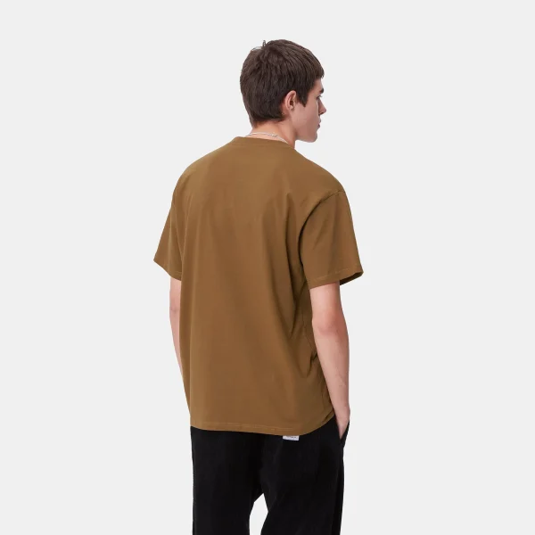 Sale Carhartt WIP S/S Heart Train Pocket T-Shirt Hamilton Brown