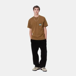 Sale Carhartt WIP S/S Heart Train Pocket T-Shirt Hamilton Brown