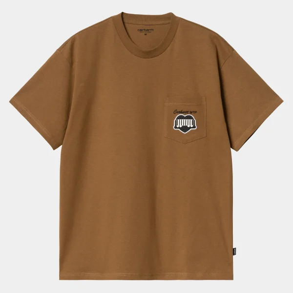 Sale Carhartt WIP S/S Heart Train Pocket T-Shirt Hamilton Brown