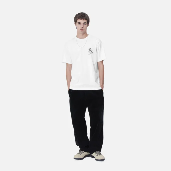 Shop Carhartt WIP S/S Pins T-Shirt White / Black