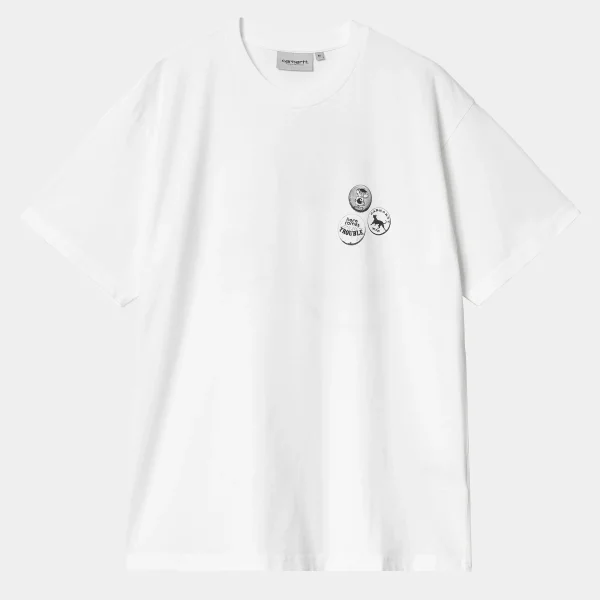 Shop Carhartt WIP S/S Pins T-Shirt White / Black