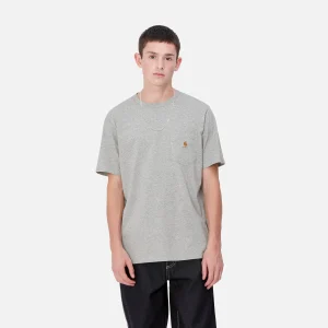 Cheap Carhartt WIP S/S Pocket T-Shirt Grey Heather