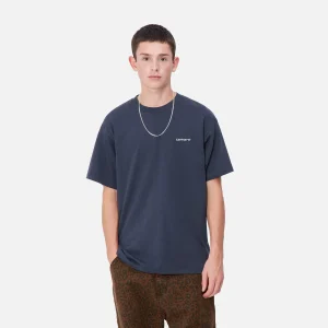 Store Carhartt WIP S/S Script Embroidery T-Shirt Air Force Blue / White