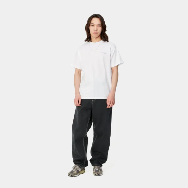 Cheap Carhartt WIP S/S Script Embroidery T-Shirt White / Black