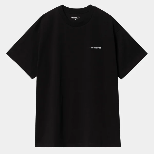 New Carhartt WIP S/S Script Embroidery T-Shirt Black / White