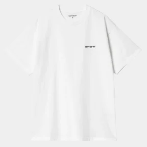 Cheap Carhartt WIP S/S Script Embroidery T-Shirt White / Black