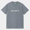 Hot Carhartt WIP S/S Script T-Shirt Dove Grey / Wax