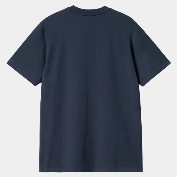 Discount Carhartt WIP S/S Script T-Shirt Air Force Blue / Malbec