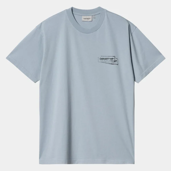 Fashion Carhartt WIP S/S Stamp T-Shirt Misty Sky / Black