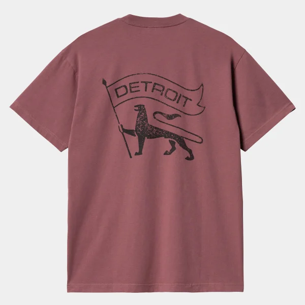 Clearance Carhartt WIP S/S Stamp T-Shirt Dusty Fuchsia / Black