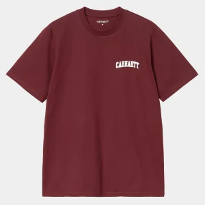 Fashion Carhartt WIP S/S University Script T-Shirt Malbec / White