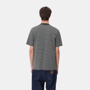 Cheap Carhartt WIP S/S Verner Pocket T-Shirt Verner Stripe, Black / Dark Grey Heather