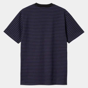 Online Carhartt WIP S/S Verner Pocket T-Shirt Verner Stripe, Black / Aura