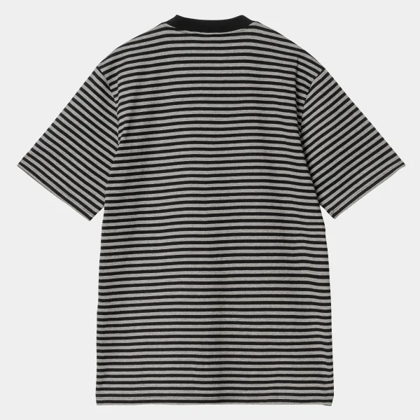 Cheap Carhartt WIP S/S Verner Pocket T-Shirt Verner Stripe, Black / Dark Grey Heather