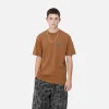 Shop Carhartt WIP S/S Zipper T-Shirt Hamilton Brown